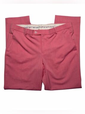 Egara Skinny Fit Pink Dress Slacks Flat Front Mens 36x29 Stretch Suit Separate